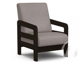 Кресло отдыха Вега-34 (венге лак/UNO ROSY-GREY) в Игарке - igarka.katalogmebeli.com | фото