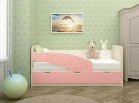 Кровать Бабочки 1,6м (Розовый металлик) в Игарке - igarka.katalogmebeli.com | фото