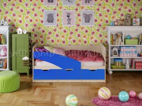 Кровать Бабочки 2,0м (Синий матовый) в Игарке - igarka.katalogmebeli.com | фото