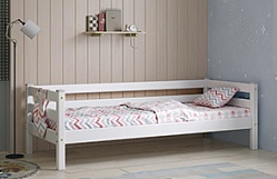 Кровать Соня Вариант 2 с задней защитой Белый полупрозрачный в Игарке - igarka.katalogmebeli.com | фото