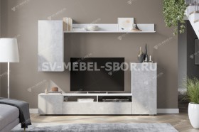 Мебель для гостиной МГС 4 (Белый/Цемент светлый) в Игарке - igarka.katalogmebeli.com | фото